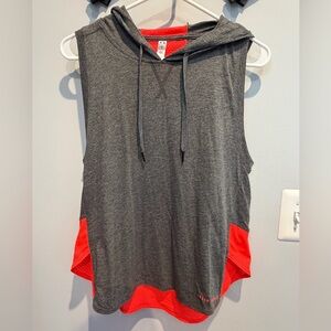 Under Armour Gray and Red Sleeveless Hoodie